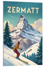 Gallery Print Zermatt Retro Reisekunst