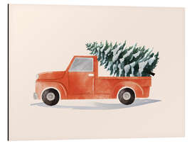 Alubild Den Weihnachtsbaum nach Hause bringen