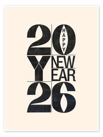 Wandbild Happy New Year 2026 - Emanuela Carratoni