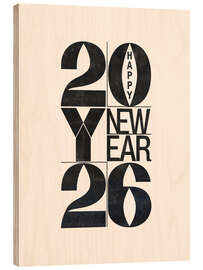 Holzbild Happy New Year 2026 - Emanuela Carratoni