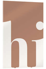 Acrylglasbild Minimalistisches "Hi" Mocha Mousse - aemmi