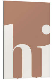 Alubild Minimalistisches "Hi" Mocha Mousse - aemmi