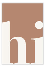 Poster Minimalistisches "Hi" Mocha Mousse - aemmi