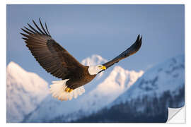 Wandsticker Weisskopfseeadler in der verschneiten Bergwelt I