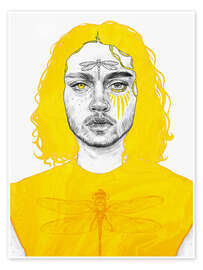 Wandbild Dragonfly - Yellow Series - Tomasz Mro