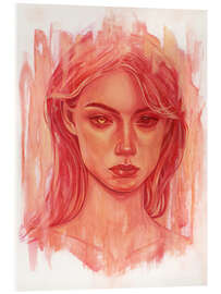 Stampa su vetro acrilico Red Portrait Study I - Tomasz Mro