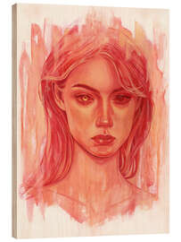 Holzbild Red Portrait Study I - Tomasz Mro