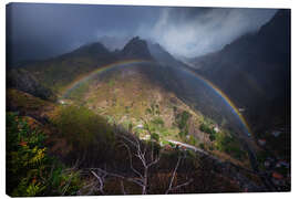 Leinwandbild Regenbogen in den Bergen von Madeira - Martin Podt