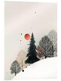 Acrylglasbild Abend im Winterwald