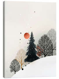 Leinwandbild Abend im Winterwald