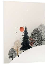 Hartschaumbild Abend im Winterwald