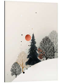 Magnettafel Abend im Winterwald