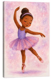 Leinwandbild Kleine Ballerina im lilafarbenen Kleid
