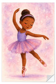 Wandsticker Kleine Ballerina im lilafarbenen Kleid