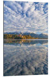 Tableau en aluminium Autumn at Lake Bled, Slovenia - Achim Thomae