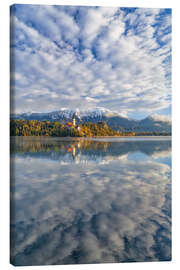 Leinwandbild Herbst am Bleder See, Slowenien - Achim Thomae