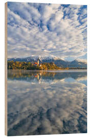 Stampa su legno Autumn at Lake Bled, Slovenia - Achim Thomae