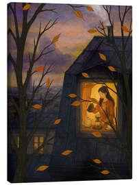 Leinwandbild Novemberabend in der Stadt