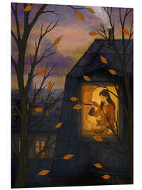 Hartschaumbild Novemberabend in der Stadt