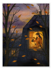 Wandbild Novemberabend in der Stadt - Tori Taika