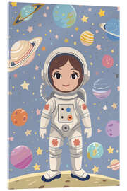 Acrylglasbild Kleine Astronautin im Weltraum - Thomas Klee
