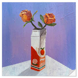 Wandsticker Orange Rosen