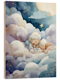 Holzbild Über den Wolken