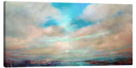 Leinwandbild An hellen Tagen - Sonnenuntergang über weitem Land - Annette Schmucker