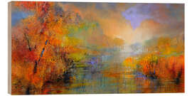 Holzbild Unten am Fluss - Annette Schmucker