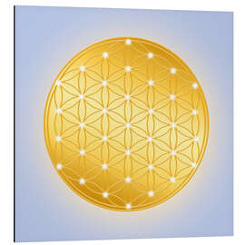 Magnettafel Blume des Lebens - Serie Golden Spirit Light