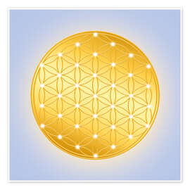 Wandbild Blume des Lebens - Serie Golden Spirit Light - Grafikfreuden