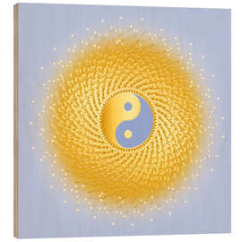 Holzbild Yin und Yang - Serie Golden Spirit Light