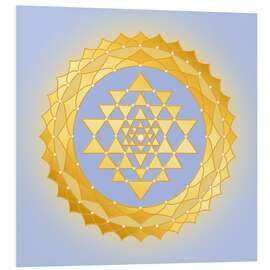 Hartschaumbild Shri Yantra - Serie Golden Spirit Light