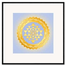 Gerahmter Kunstdruck Shri Yantra - Serie Golden Spirit Light