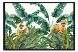 Gerahmter Kunstdruck Tropisches Dschungel-Affenabenteuer