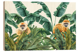 Holzbild Tropisches Dschungel-Affenabenteuer