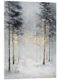 Acrylglasbild Stiller Winterwald