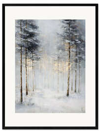 Gerahmter Kunstdruck Stiller Winterwald