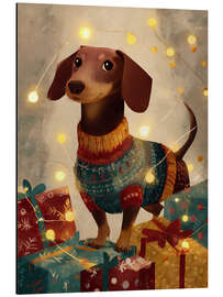 Alubild Glücklicher Hund