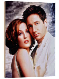 Holzbild The X-Files, Gillian Anderson, David Duchovny, 1996