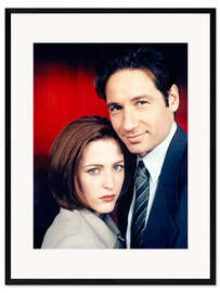Gerahmter Kunstdruck The X-Files - Gillian Anderson, David Duchovny, 1997