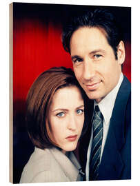 Holzbild The X-Files - Gillian Anderson, David Duchovny, 1997