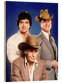 Stampa su legno Dallas - Patrick Duffy, Jim Davis, Larry Hagman