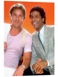Tableau en verre acrylique Miami Vice - Don Johnson, Philip Michael Thomas, 1984