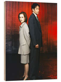 Holzbild The X-Files - Gillian Anderson, David Duchovny, 1997