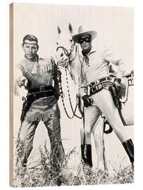 Stampa su legno The Lone Ranger - Jay Silverheels, Clayton Moore