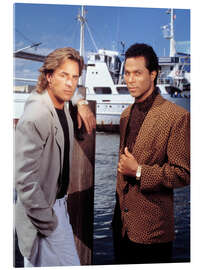 Tableau en verre acrylique Miami Vice - Don Johnson, Philip Michael Thomas, 1984-89