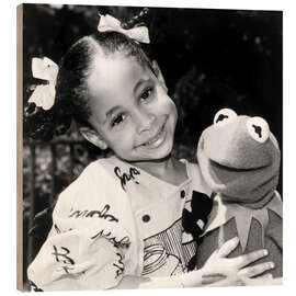 Holzbild Raven-Symone, Kermit der Frosch, 1990