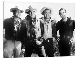 Tableau en aluminium Bonanza - Michael Landon, Lorne Greene, Dan Blocker, Pernell Roberts