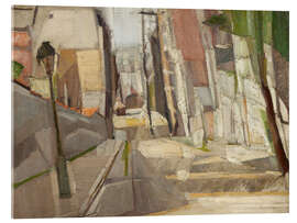 Acrylglasbild Die Straßenlaterne in Rosa und Grün - Georges Valmier